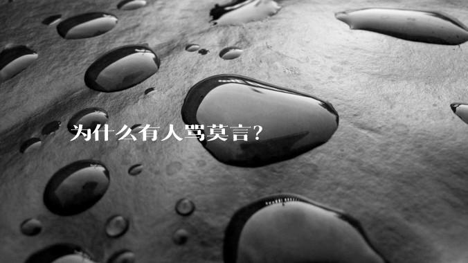 为什么有人骂莫言？
